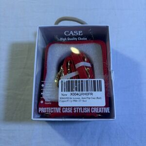 New XIMAND for Samsung Flip Case Red Zipper Wallet Phone Protective